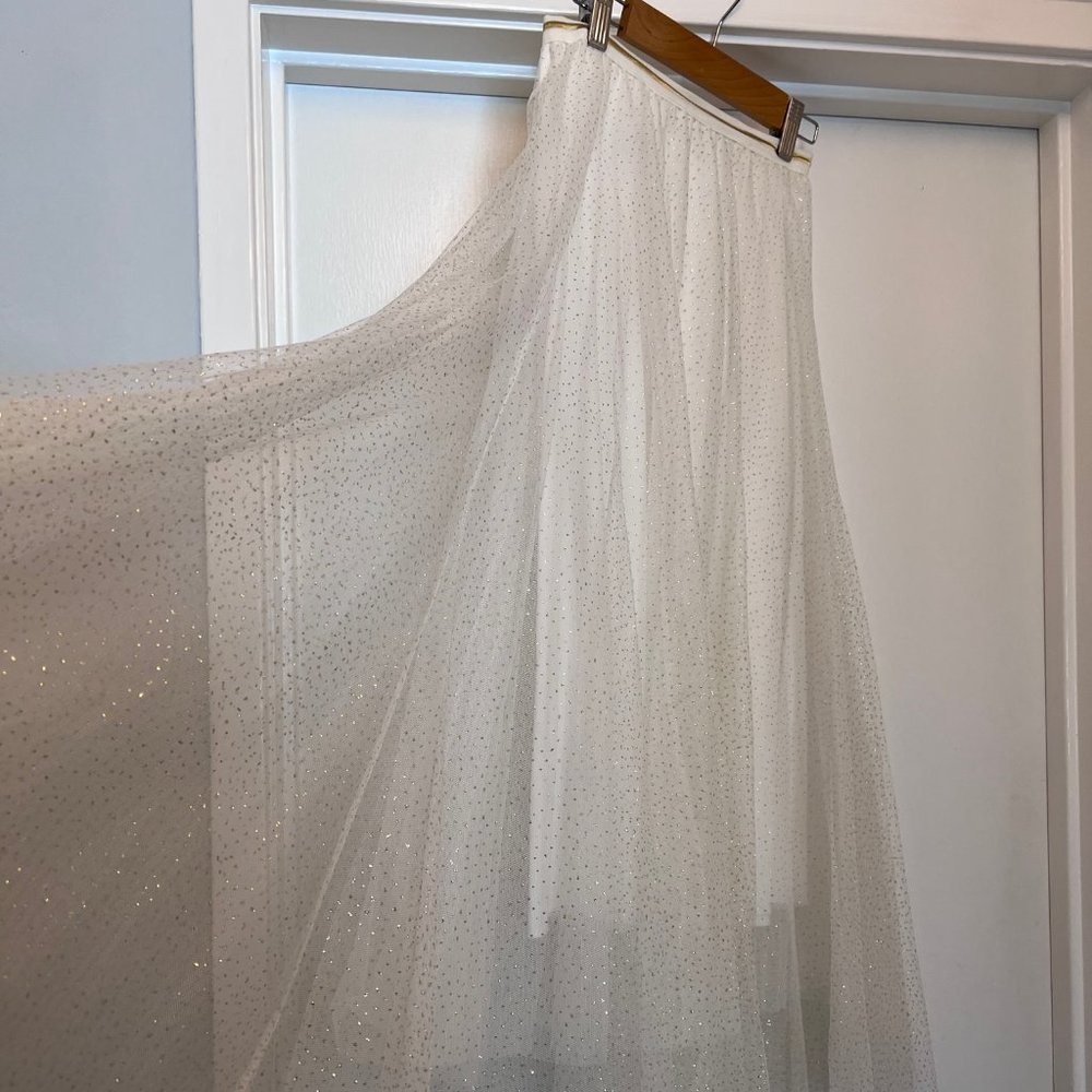 Sparkly sheer white skirt
